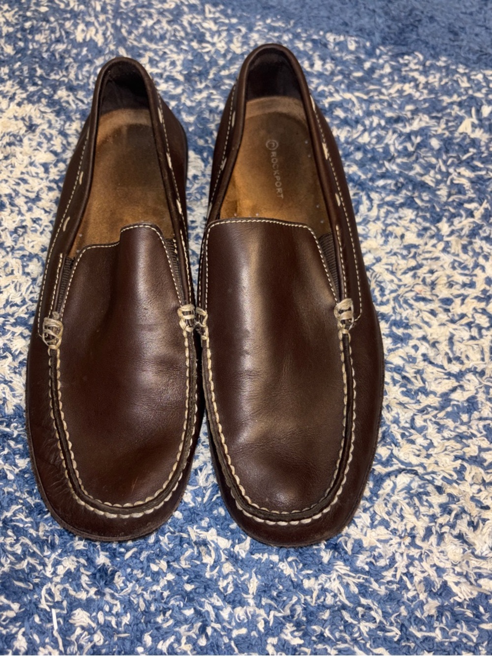 Rockport Dark Brown Leather Slip-On Moccasin Loafers 12
